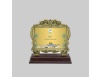 Gold color plate with base