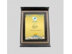 Black leather certificate cover with aluminum plate