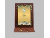 Wooden color certificate with aluminum plate