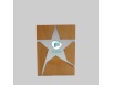 Light brown wood panel with star inside