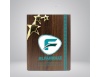 Brown rectangular wood with golden star