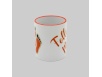 Orange handle white mug