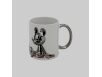 Silver handle white mug