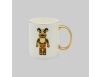 Golden frame white mug