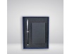 Leather wallet with pen in gift box