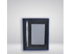 Leather wallet with pen in gift box