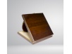 Brown wood box with circle