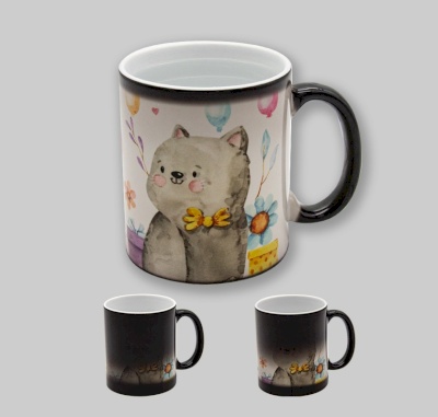 Color changing thermal black mug