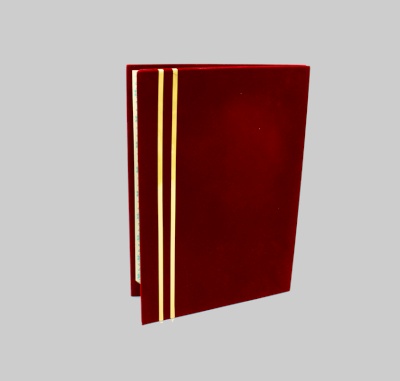 Burgundy velvet certificate cover