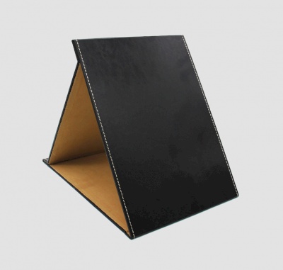 Black leather certificate cover with aluminum plate
