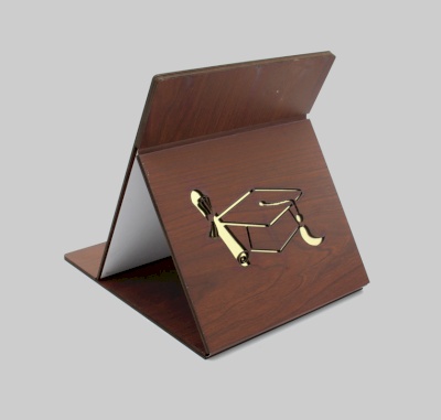 Wooden color certificate with aluminum plate