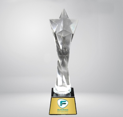 Star statue with black base
