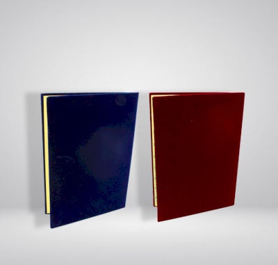 Custom made velvet certificate covers