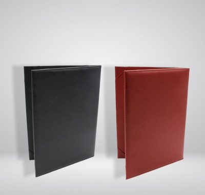Red and Black Extra heavy weight leather certificate 