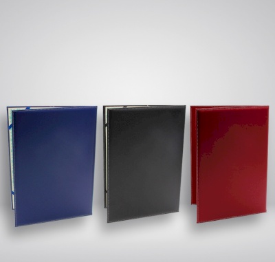 Red, Black and Blue Heavy weight leather Certificate  