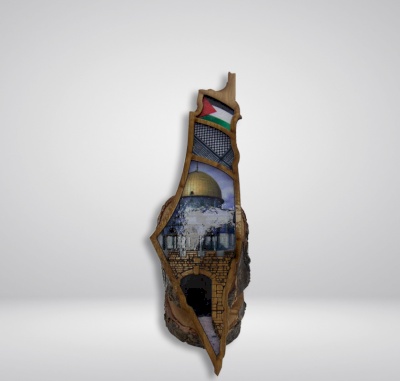Wood map with base