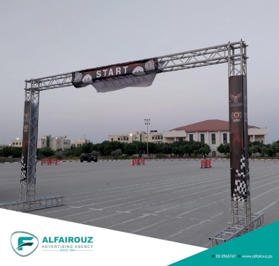 Metal concert frame banner rental