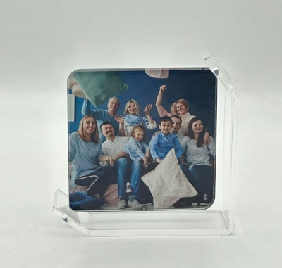Acrylic frame with transparent base